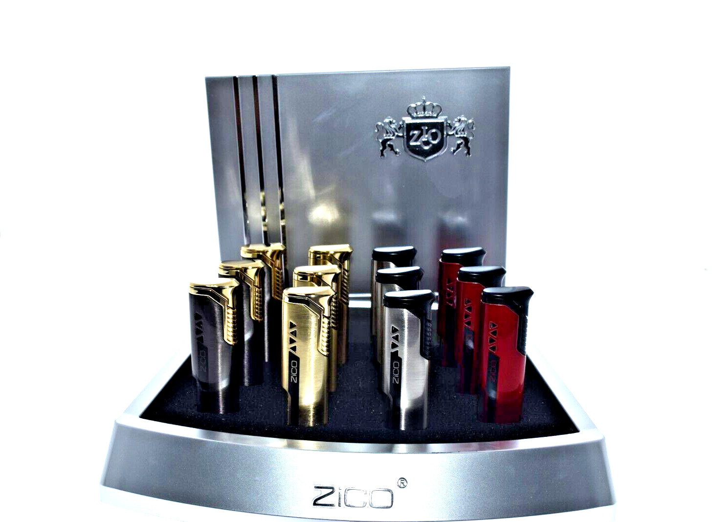 ZICO ZD 84 SINGLE FLAME POCKET LIGHTER - WITH DISPLAY OF 12 TORCHES