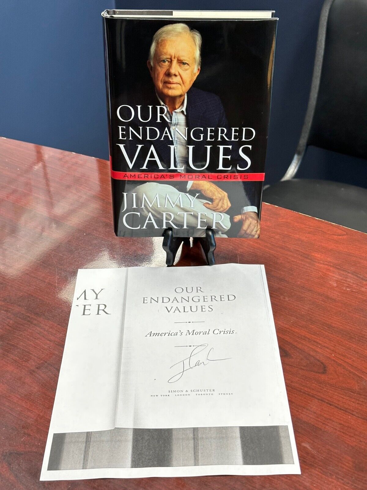 Our Endangered Values 1st Edition Signed by President Jimmy Carter