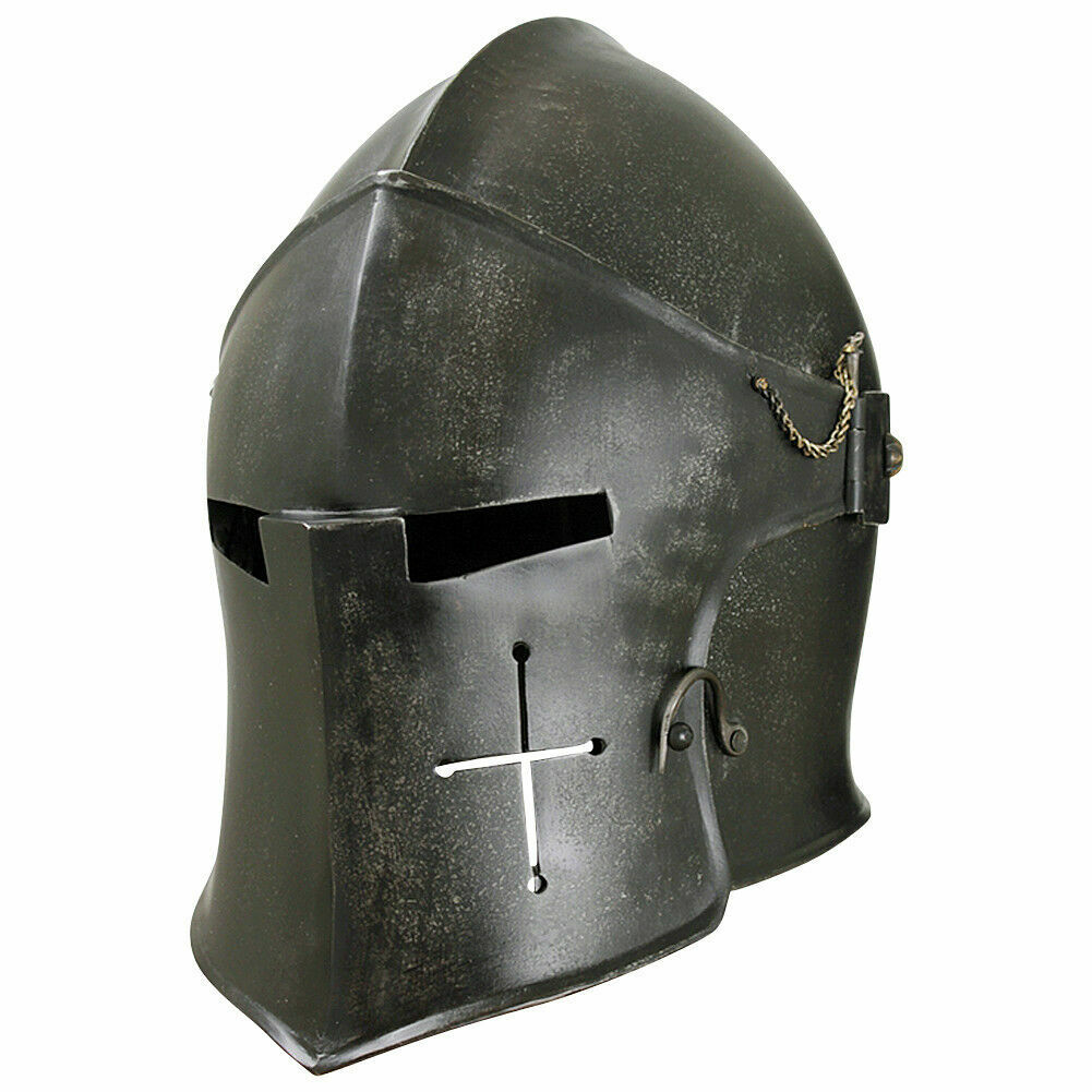 SCA LARP 18GA Medieval Barbuta Helmet /Great Knight Templar Helmet Replica
