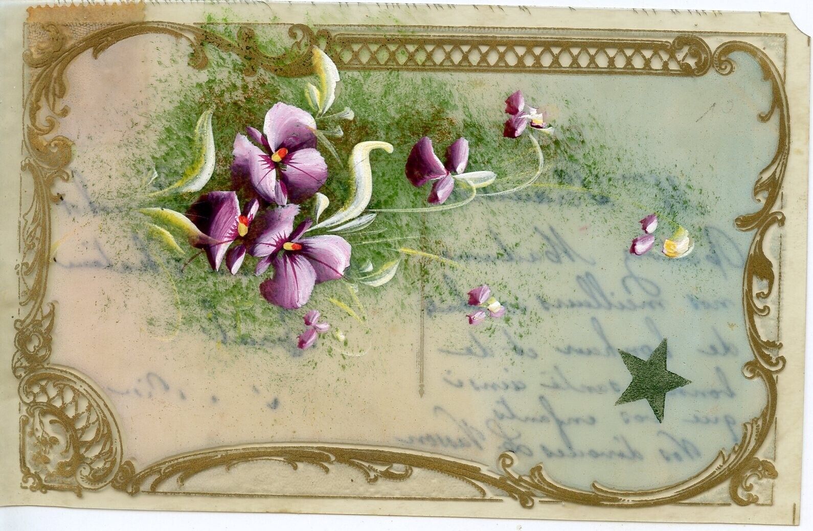 CPA / POSTCARD / FANTASY / CELLULOID / FLOWERS / FLORA / PAINTED