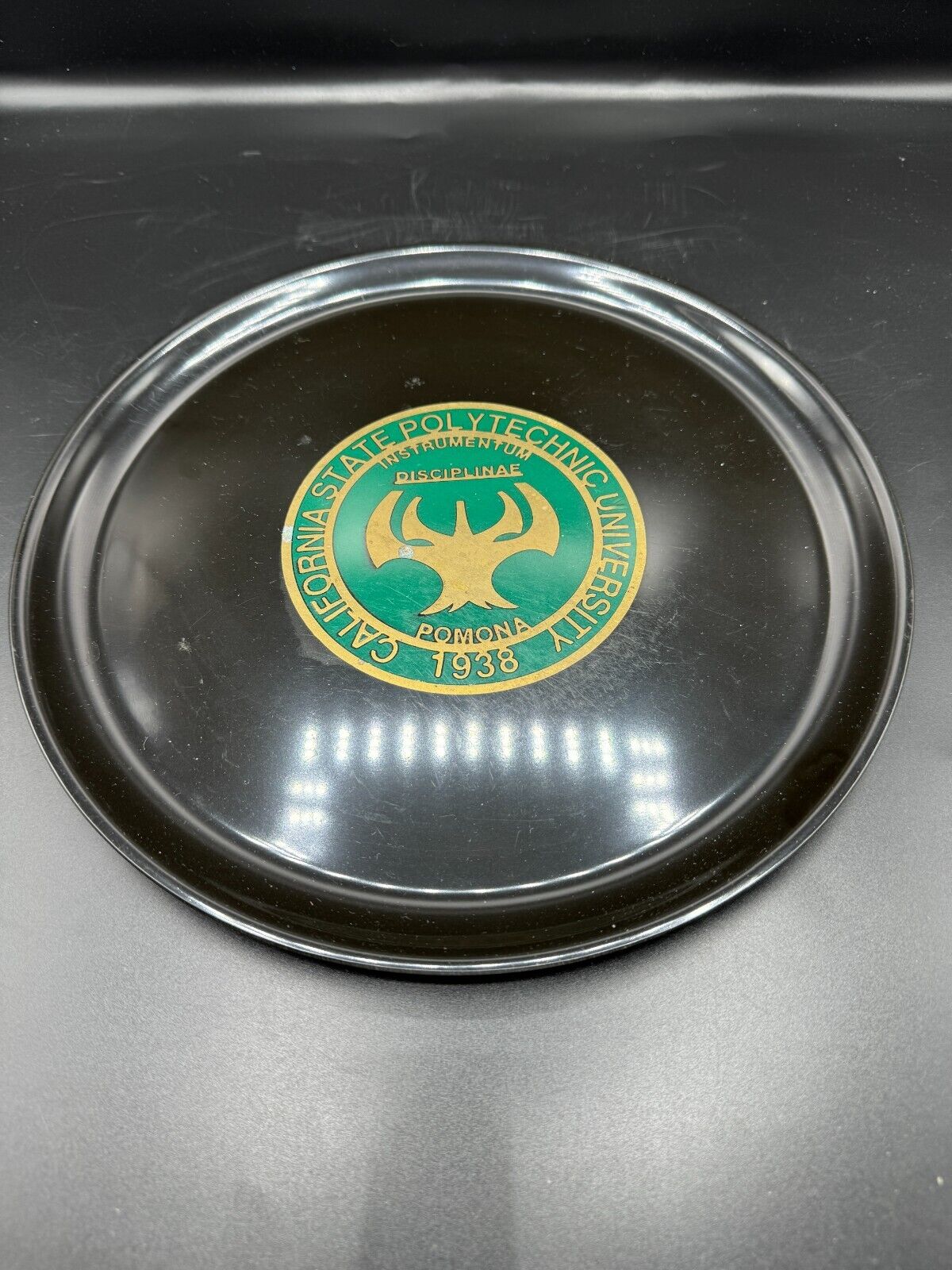 Vintage Couroc of Monterey Plate with Seal for Cal Poly Pomona RARE 10.5\