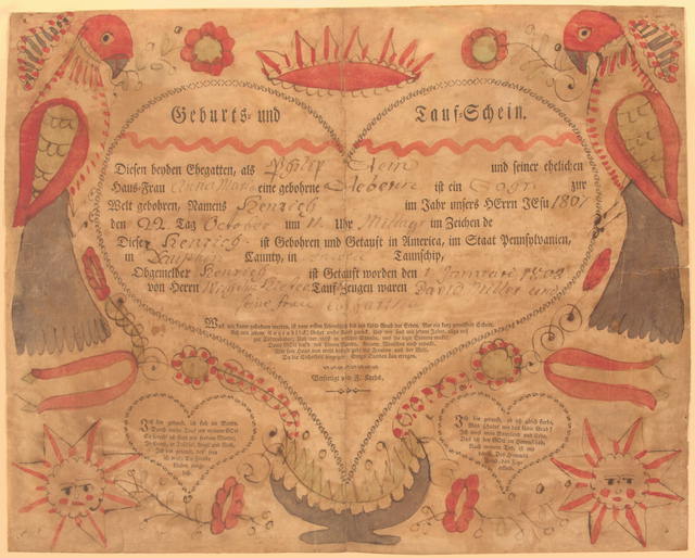 Geburts- und Tauf-schein,Photo of Birth Certificate,1808,Henrich Stein,Baptismal