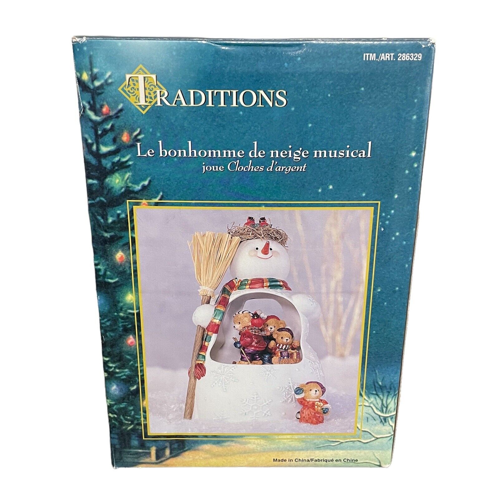 Traditions Musical Snowman Porcelain Figurine Silver Bells New in Box