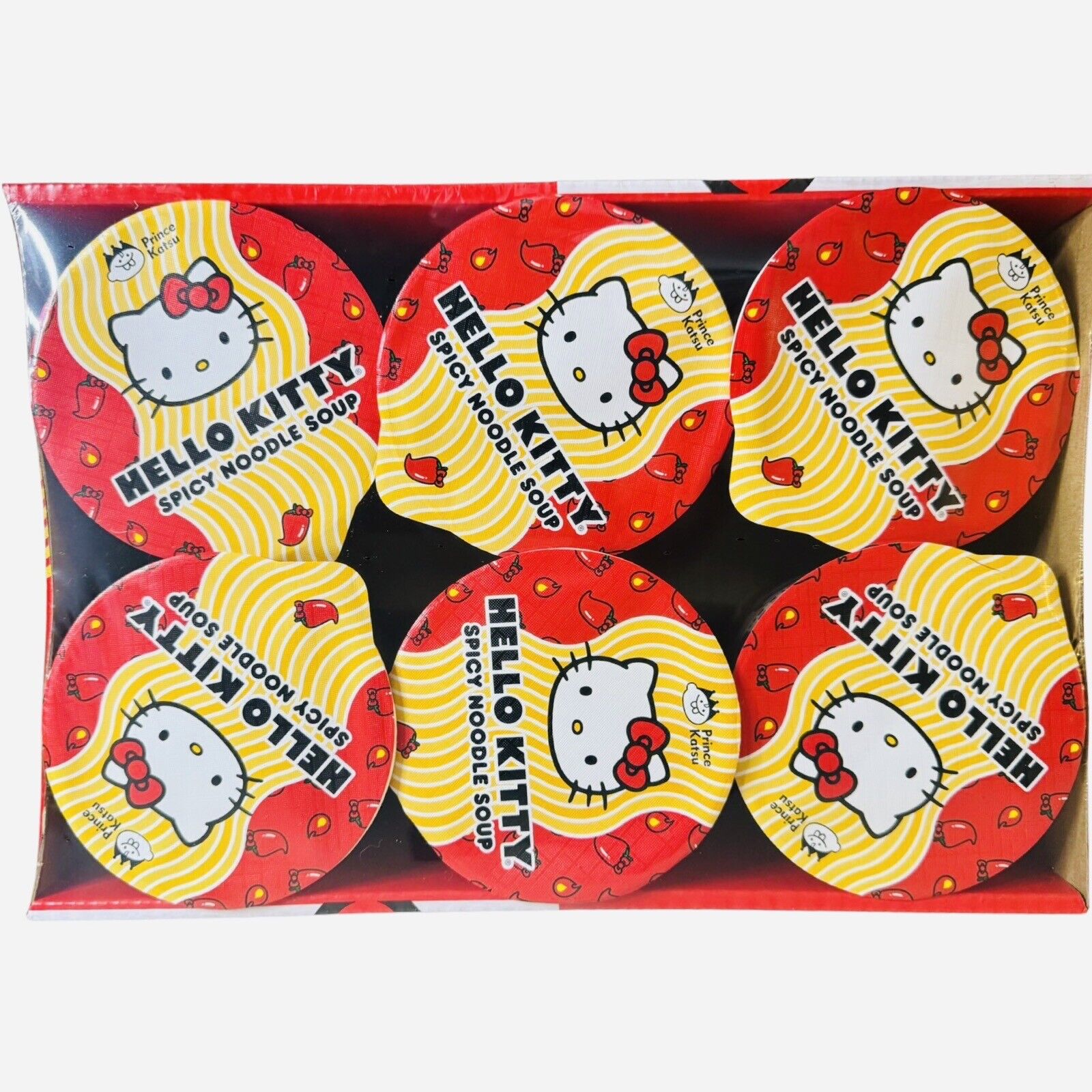 Hello Kitty Spicy Noodle Soup 6-Pack 65g / cup Spicy Flavor