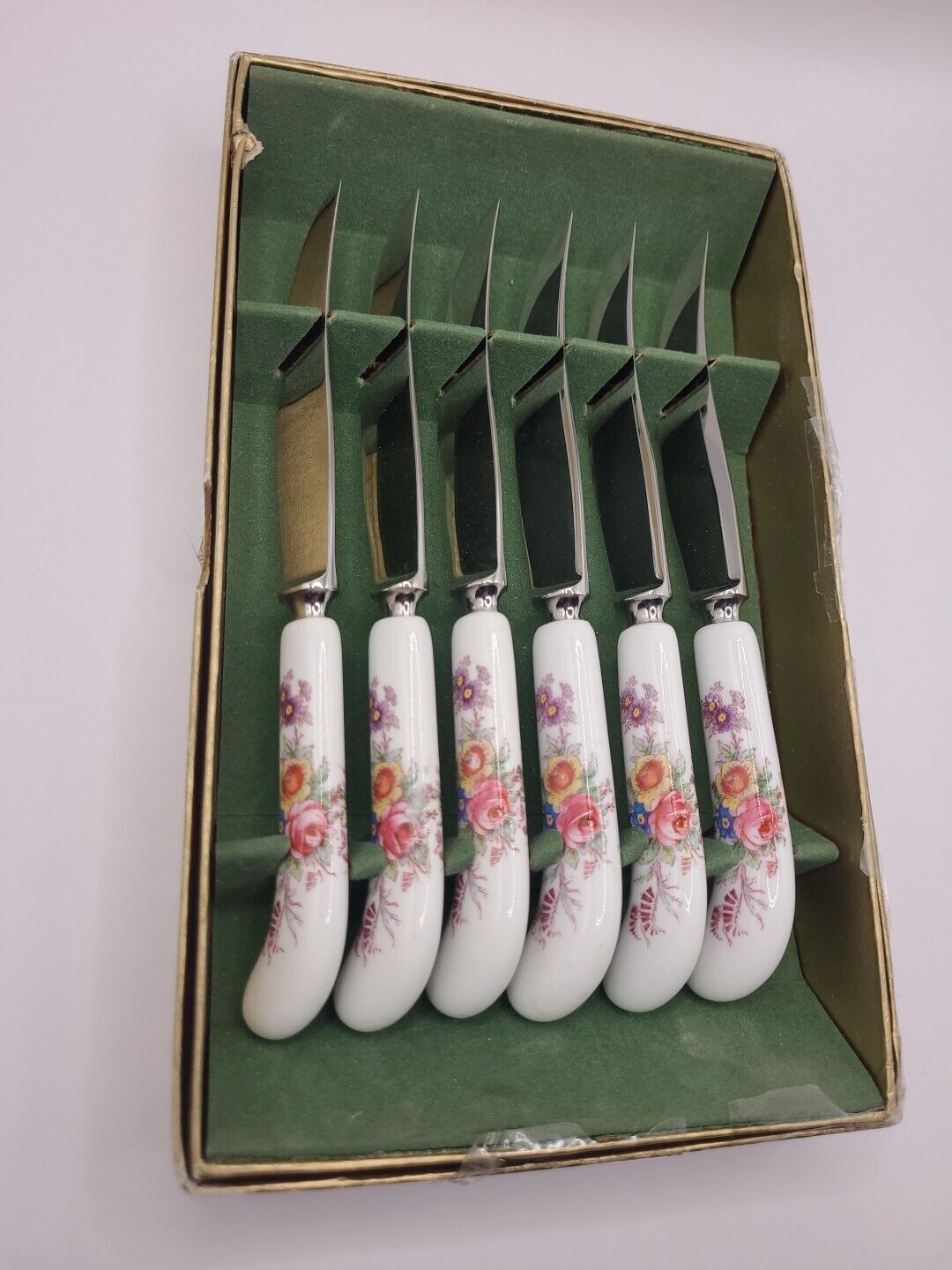 Vintage China Knife Set  Royal Crown Derby- Made In England - Unused Pre 1970