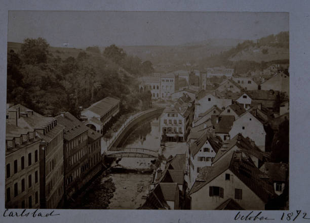Carlsbad Czechoslovakia From Above 1872 Old Photo