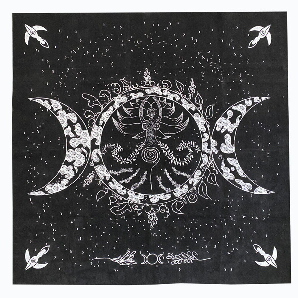 2023 New Triple Moon Pentagram Altar Tarot Cloth Divination Cards Velveteen