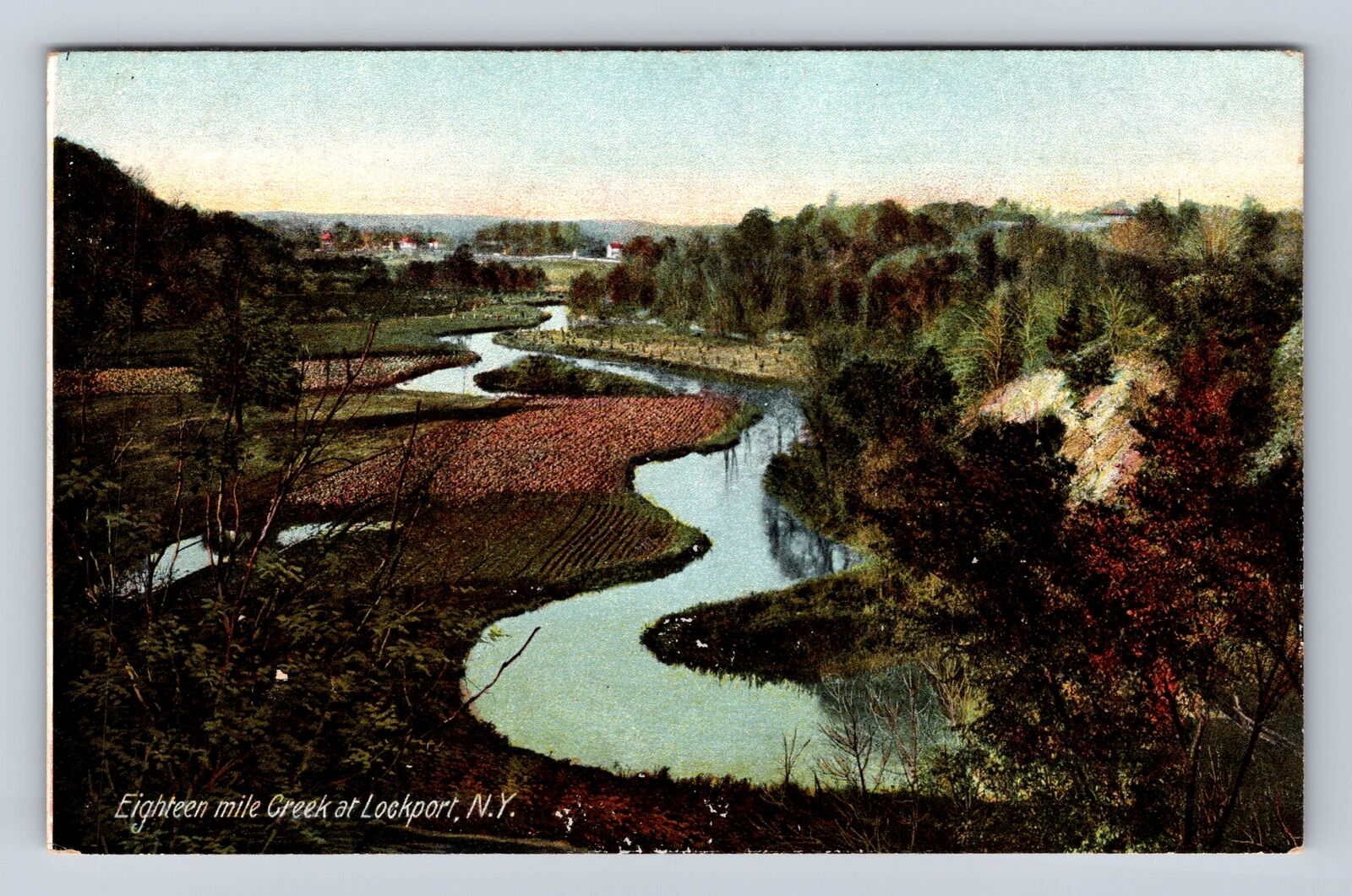Lockport NY-New York, Eighteen Mile Creek, Antique Vintage Souvenir Postcard