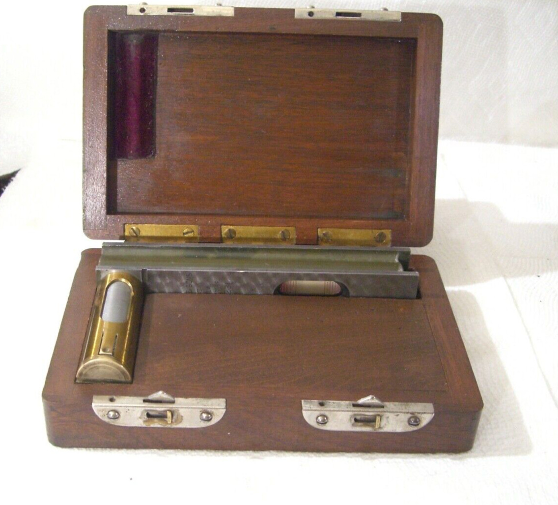 Antique Tool WWI ARMY Engineers Boxed PRECISION LEVEL Young & Sons  Inc Phila.