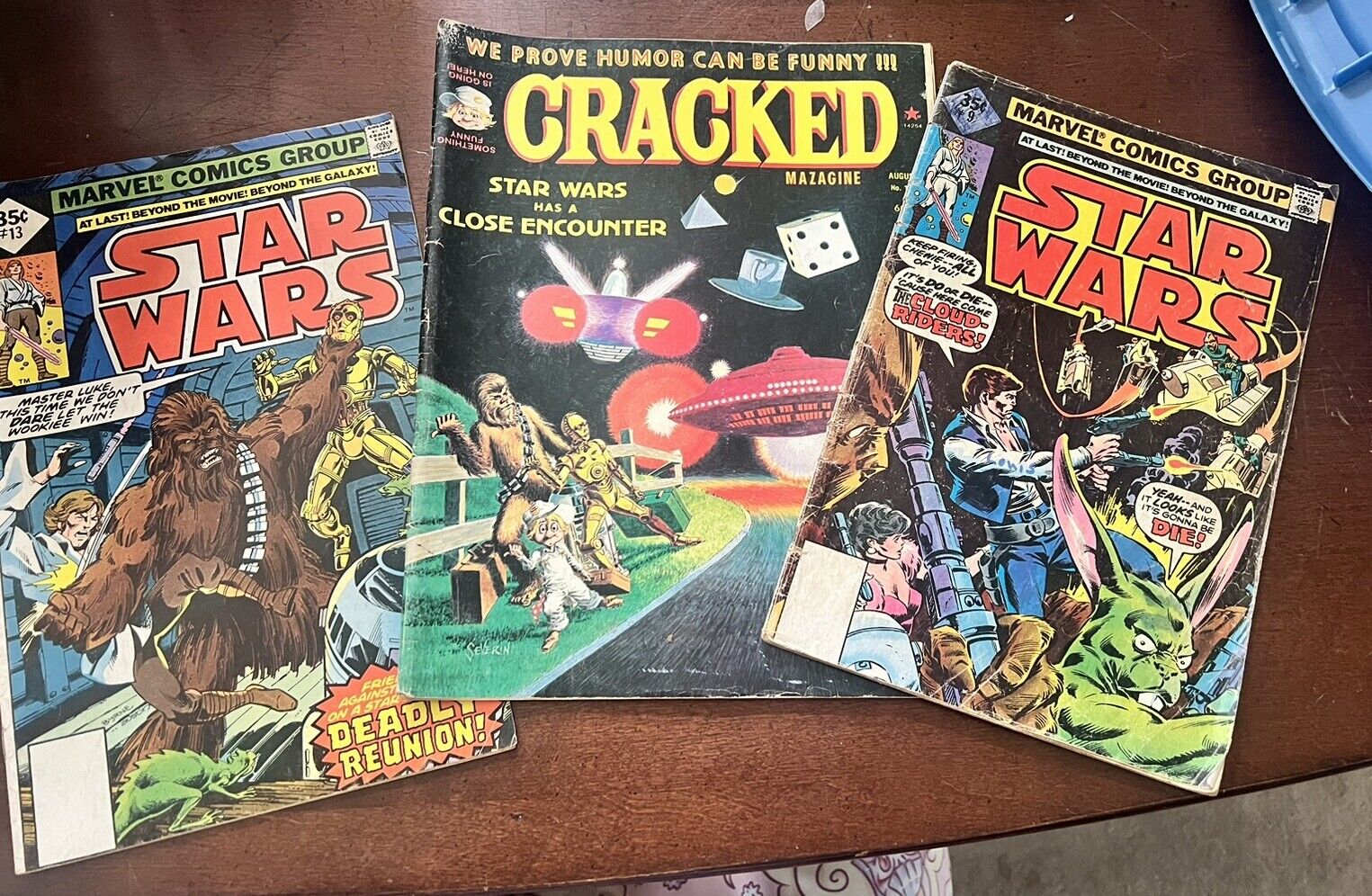Lot Of 3 Star Wars Vintage Marvel Comics & Cracked Magazine 1970s