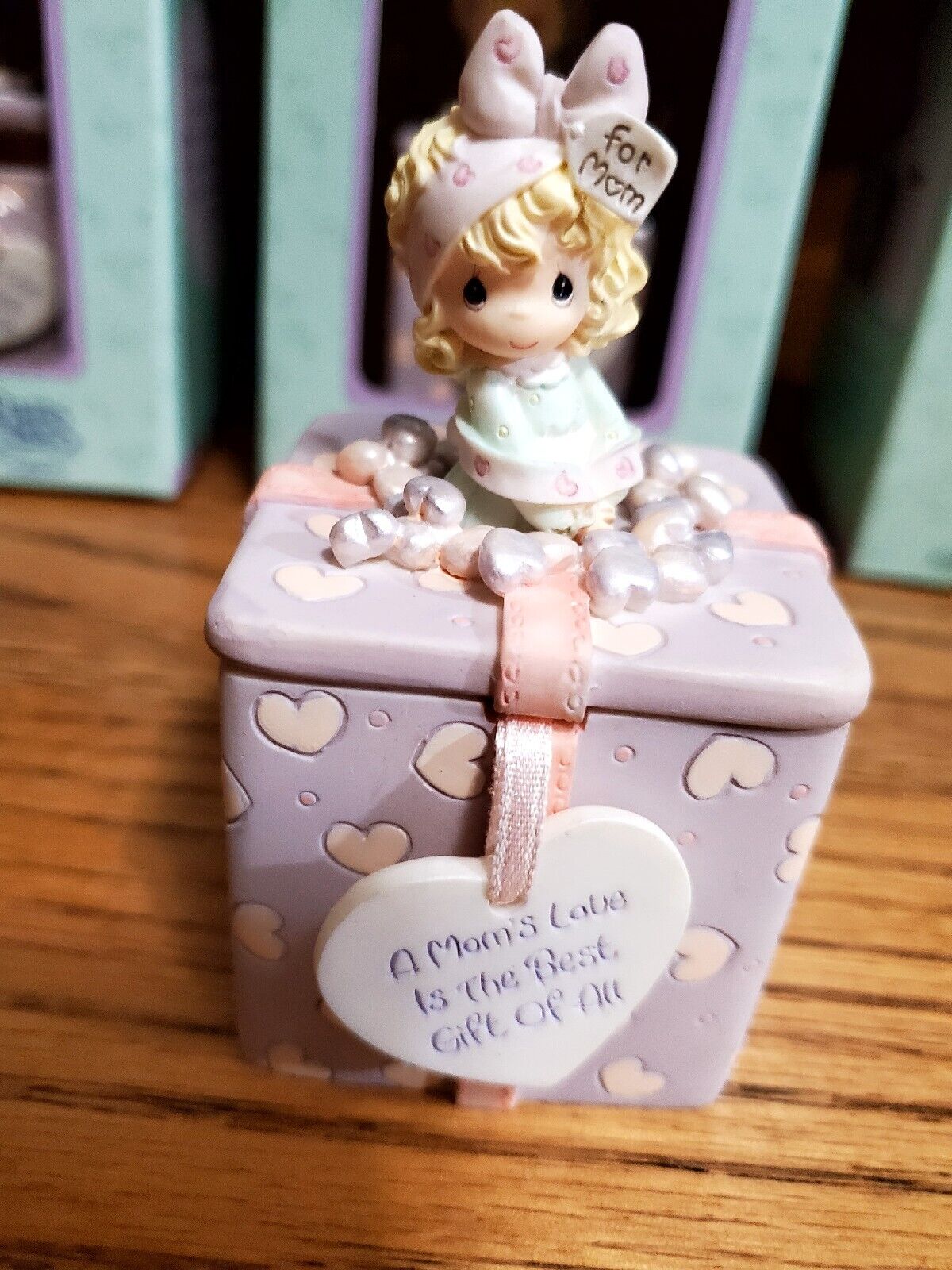 American Greeting  2003 Precious Moments Trinket Box  A Mother\'s Love is The NIB