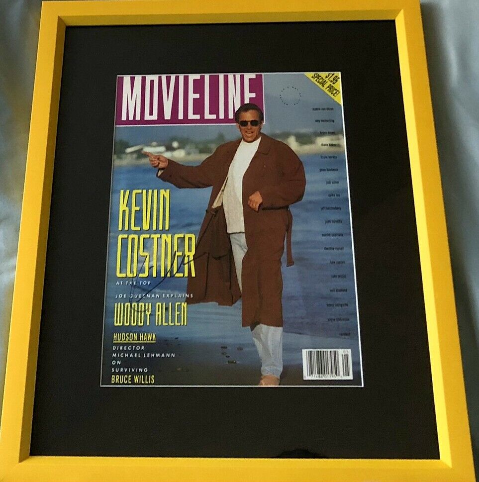 Kevin Costner autographed signed 1991 Movieline magazine cover custom framed JSA