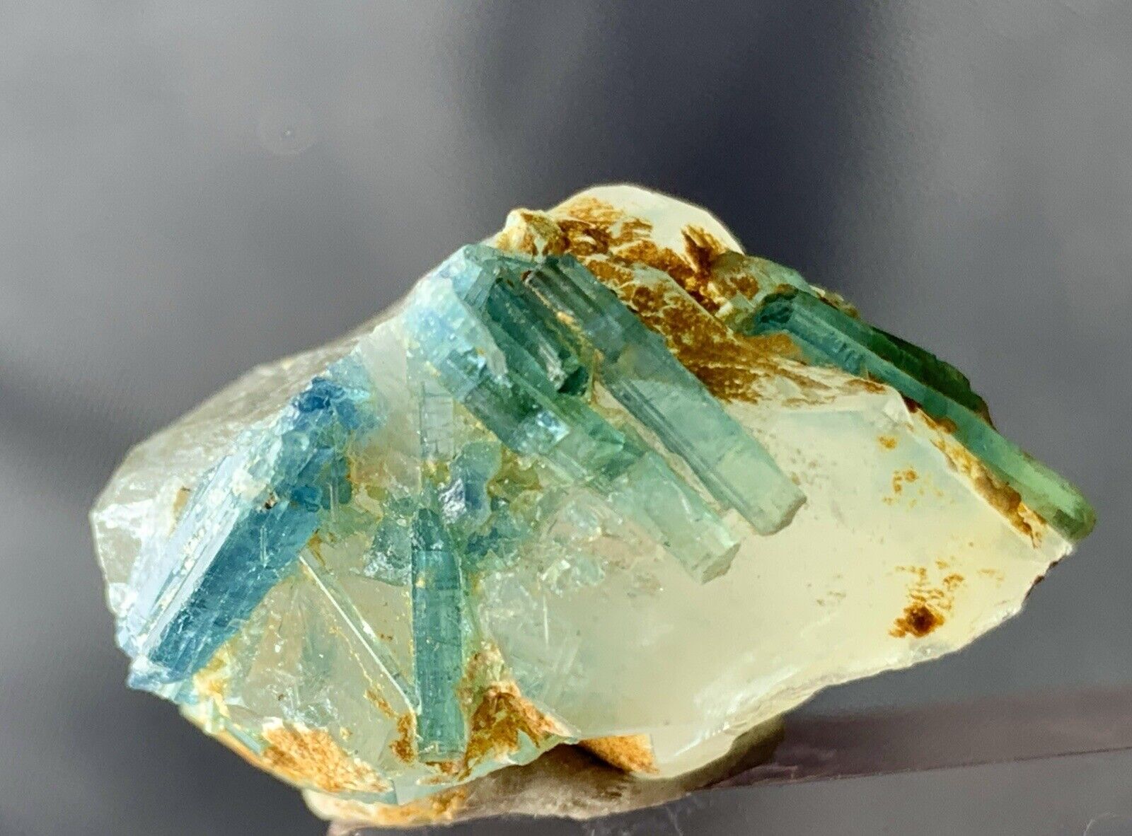 44  Carat Indicolite Tourmaline Crystal Quartz From Afghanistan