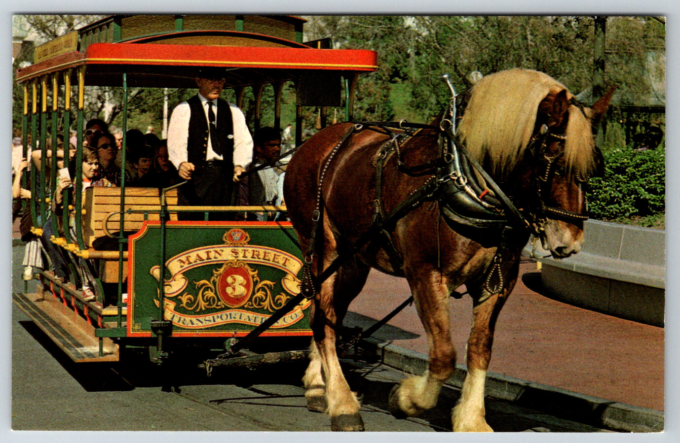 c1960s Disneyland Horse-Drawn Street Car Vintage Postcard