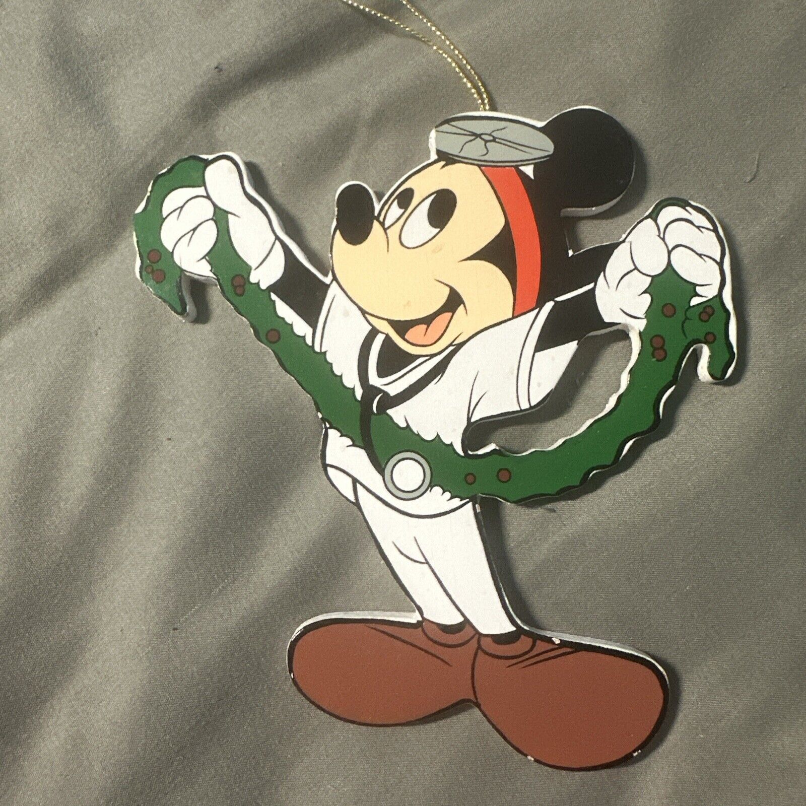 Vintage Wooden Disney Mickey Mouse Doctor Cut Out Christmas Ornament Kurt Adler