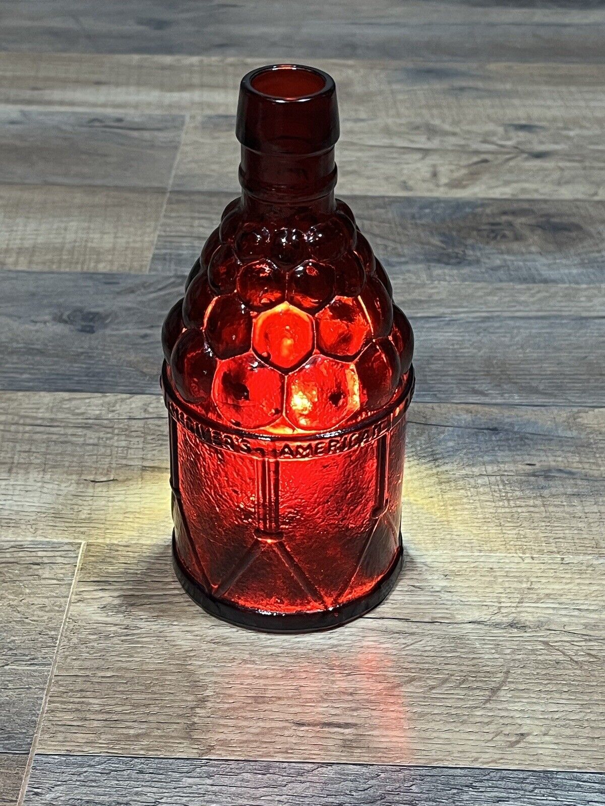 McGivers VTG American Army Bitters Bottle By Wheaton NJ Red Glass