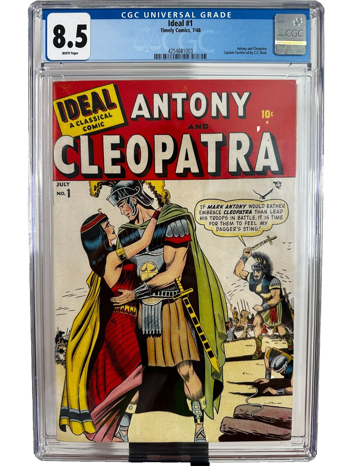 Ideal #1 (1948) Timely Comics Anthony & Cleopatra Golden Age CGC 8.5 PRE MARVEL
