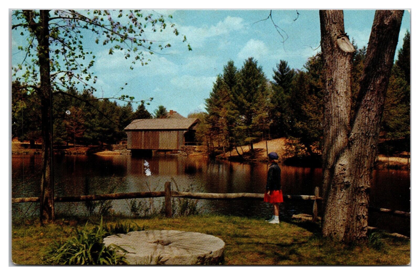 A View of the Millpond, Old Sturbridge Village, Massachusetts Postcard