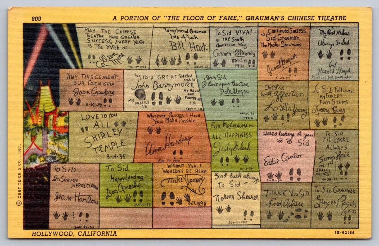 The Floor Of Fame Grauman’s Chinese Theater Hollywood California CA Postcard