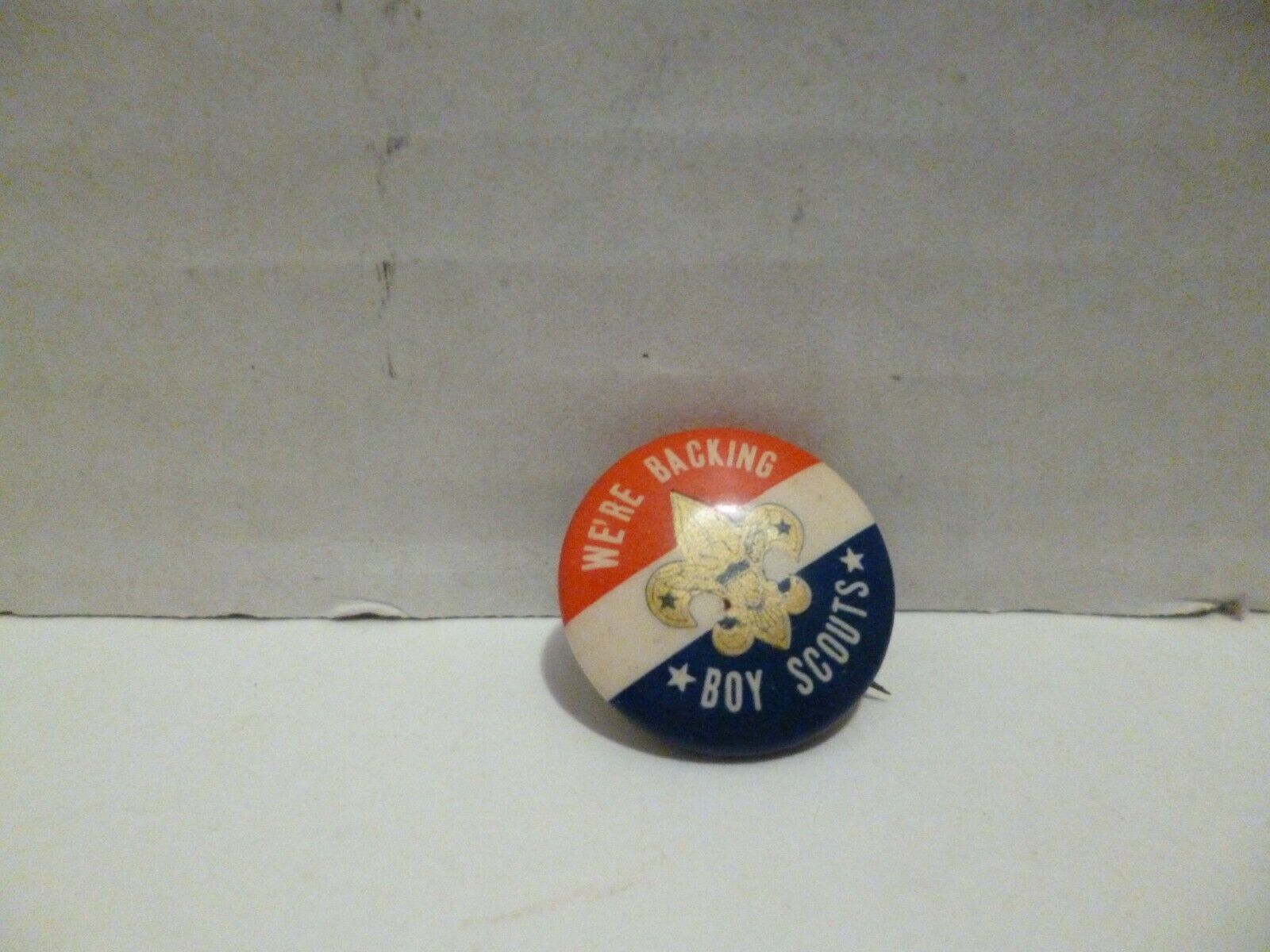 Vintage Were Backing Boy Scouts Button Pin