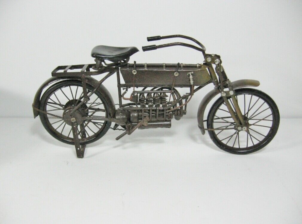 Vintage Tin Plate WWI Style Henderson Motorcycle 1:10 Scale 12\
