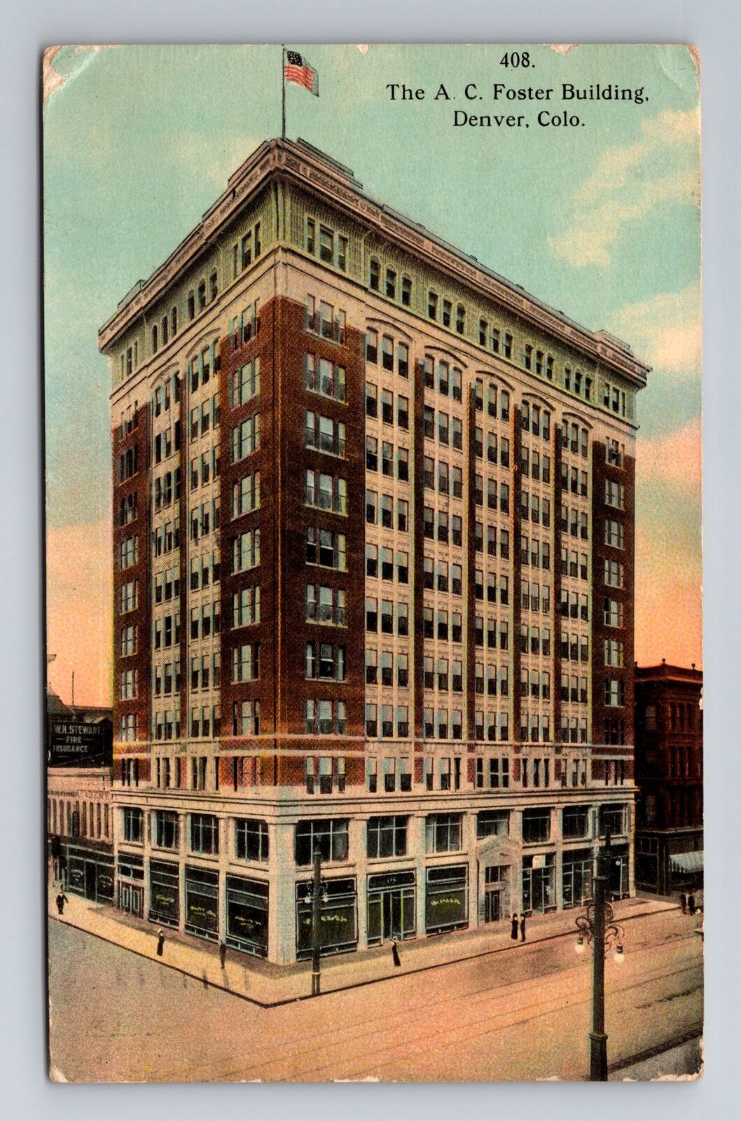 Denver CO-Colorado, the A.C. Foster Building, Antique c1912 Vintage Postcard