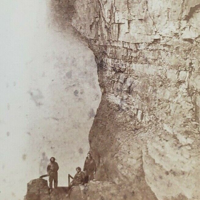 Niagara Falls Cave of Winds Entrance New York George Curtis Photo Stereoview L11