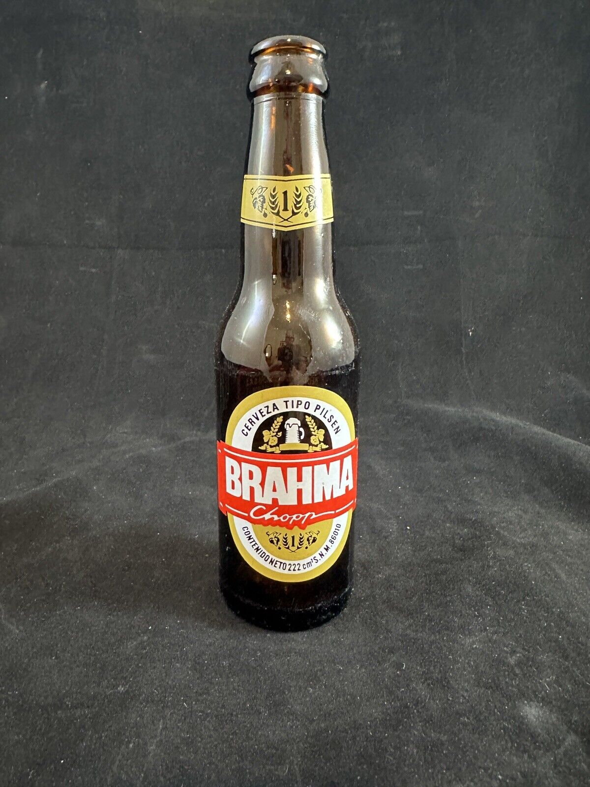 Rare Vintage Brahma Chopp Beer Bottle Venezuela Painted Label Pilsner