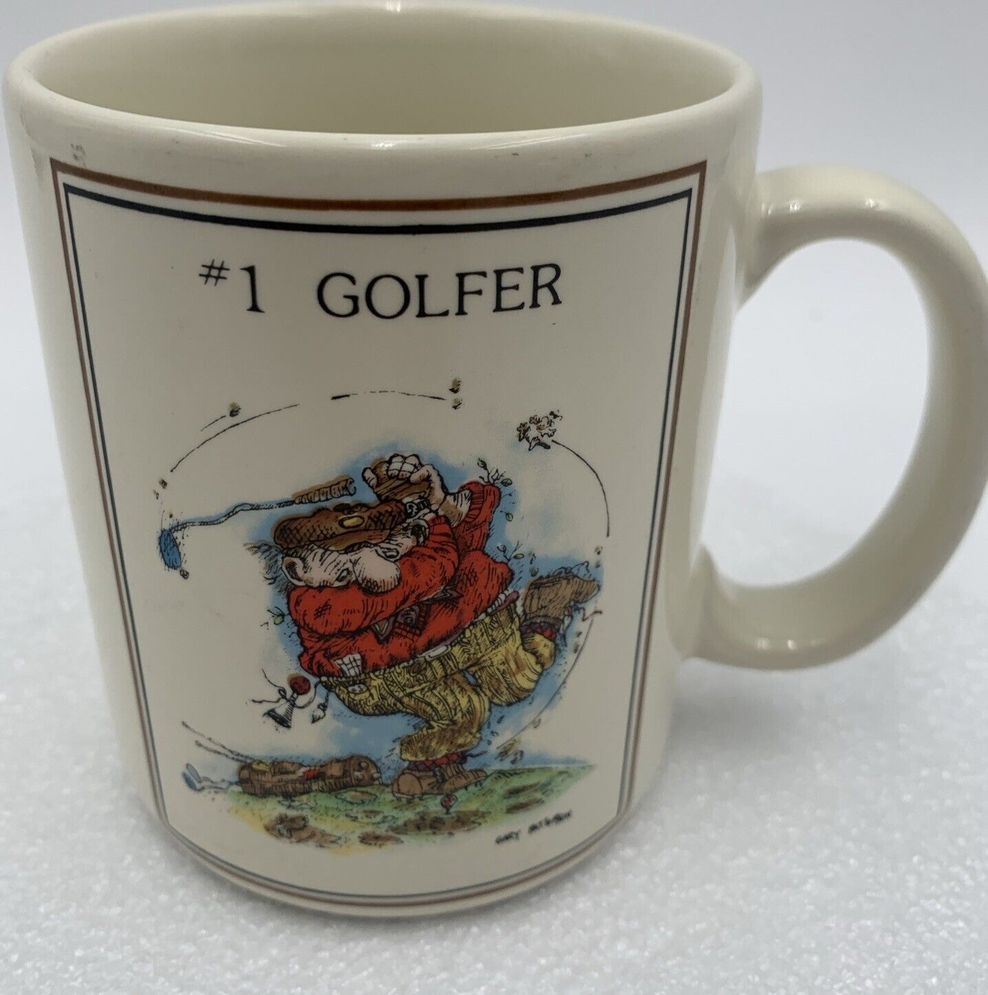 VTG Papel #1 Golfer Coffee Mug Artist Gary Patterson Thought Factory Japan