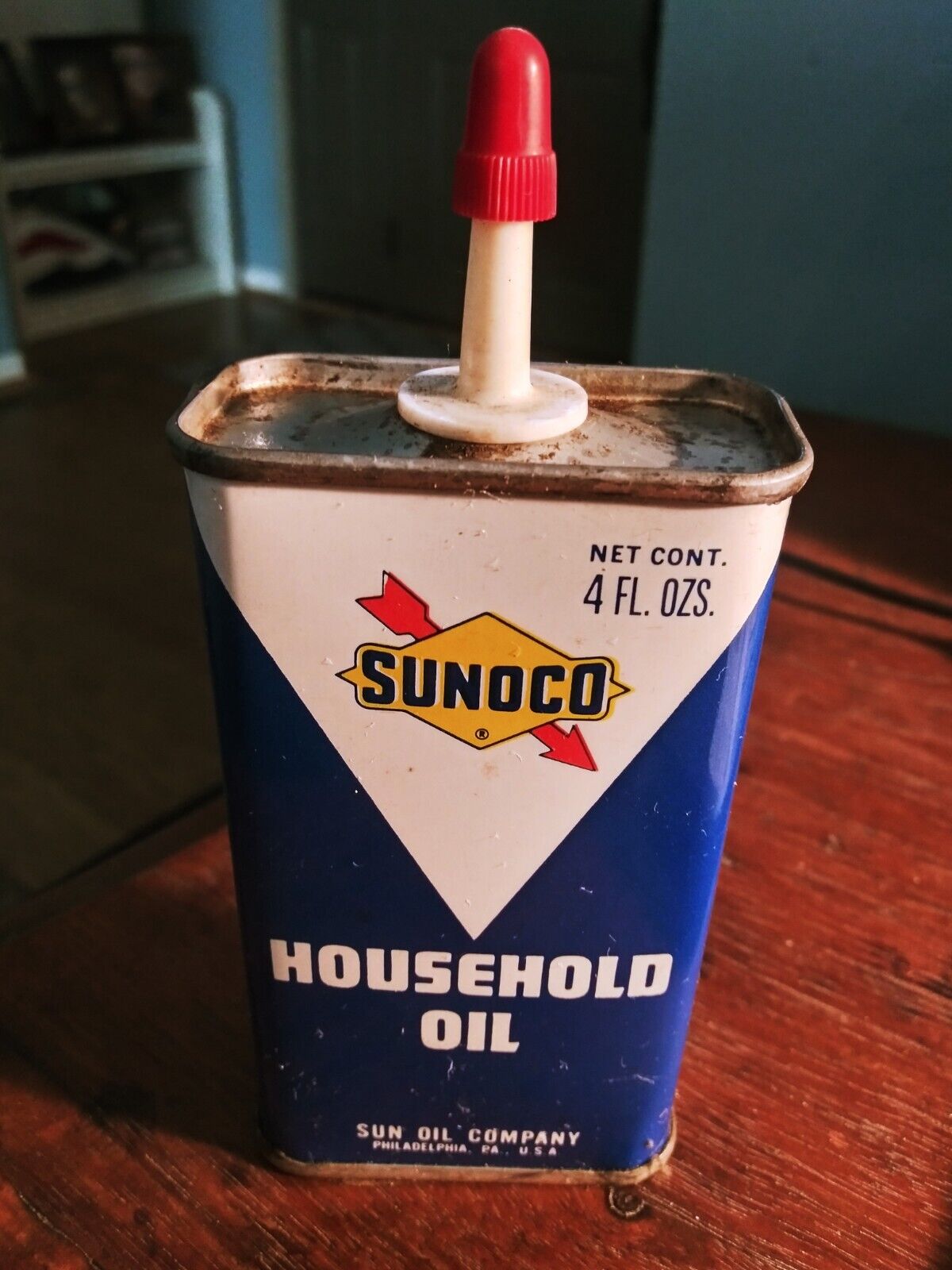 Vintage Sunoco Household Oil 4 Oz Can Sun Oil - Philly - Handy Oiler unopened