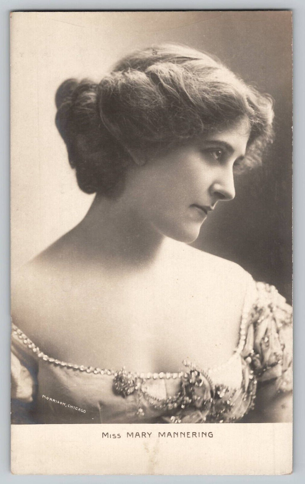 Miss Mary Mannering Stage Actress RPPC Photo Postcard Edwardian Fashion c1905
