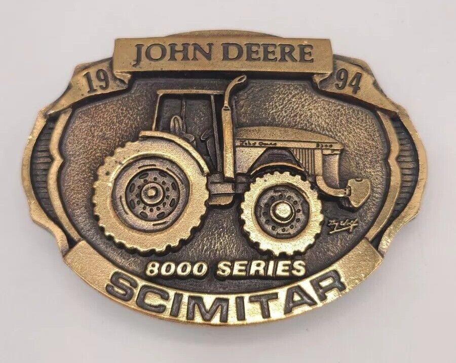 Vintage John Deere Brass Scimitar 8000 Tractor Belt Buckle - Limited Edition USA