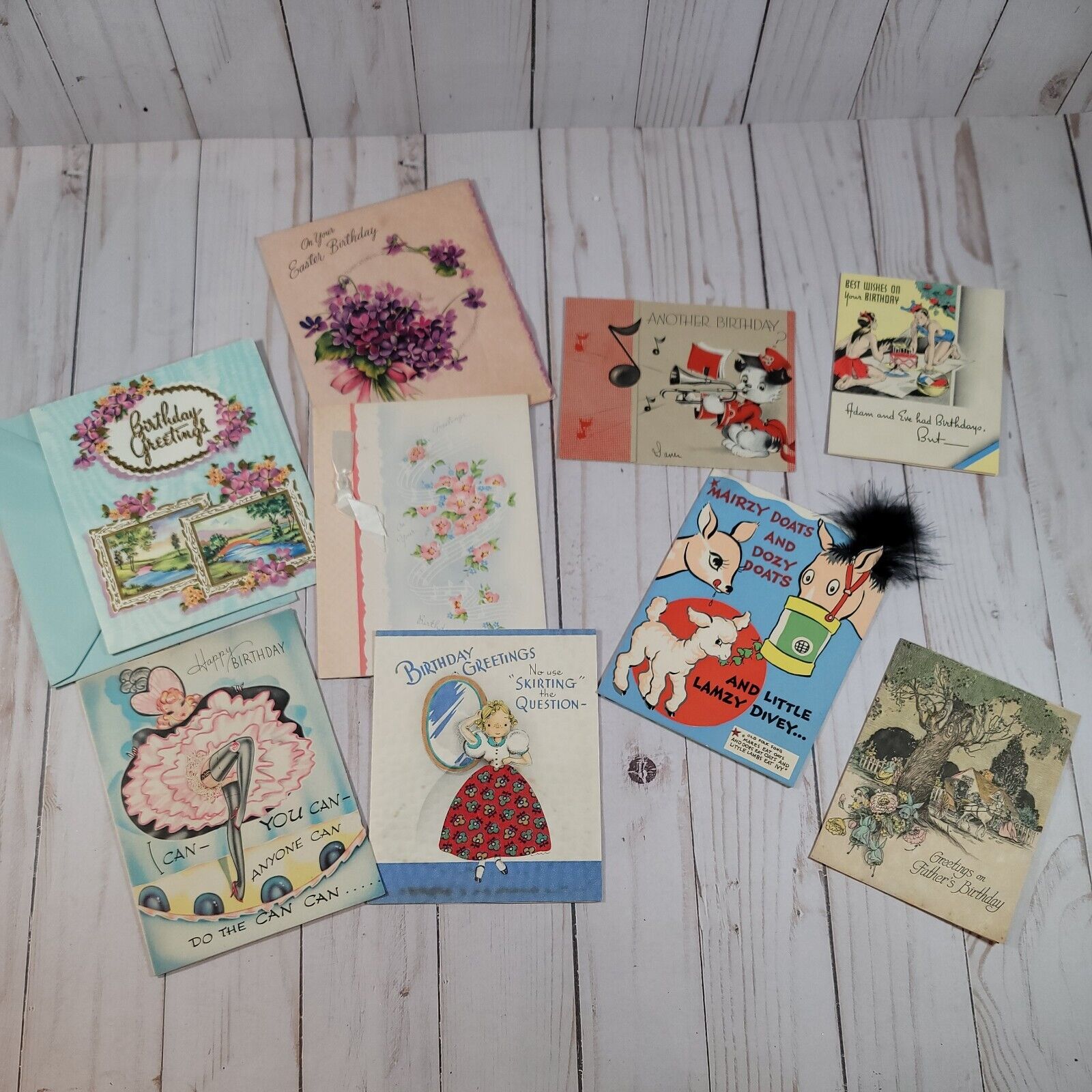 Lot Of 9 Vintage Birthday Cards 1940s and 50s