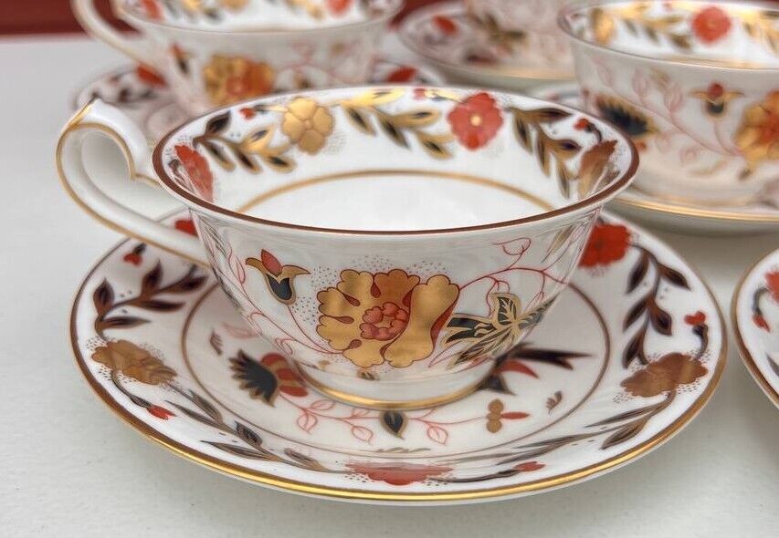 Vintage Royal Crown Derby Tea Pair Set of 2 Cup And Saucer Asian Rose Collection