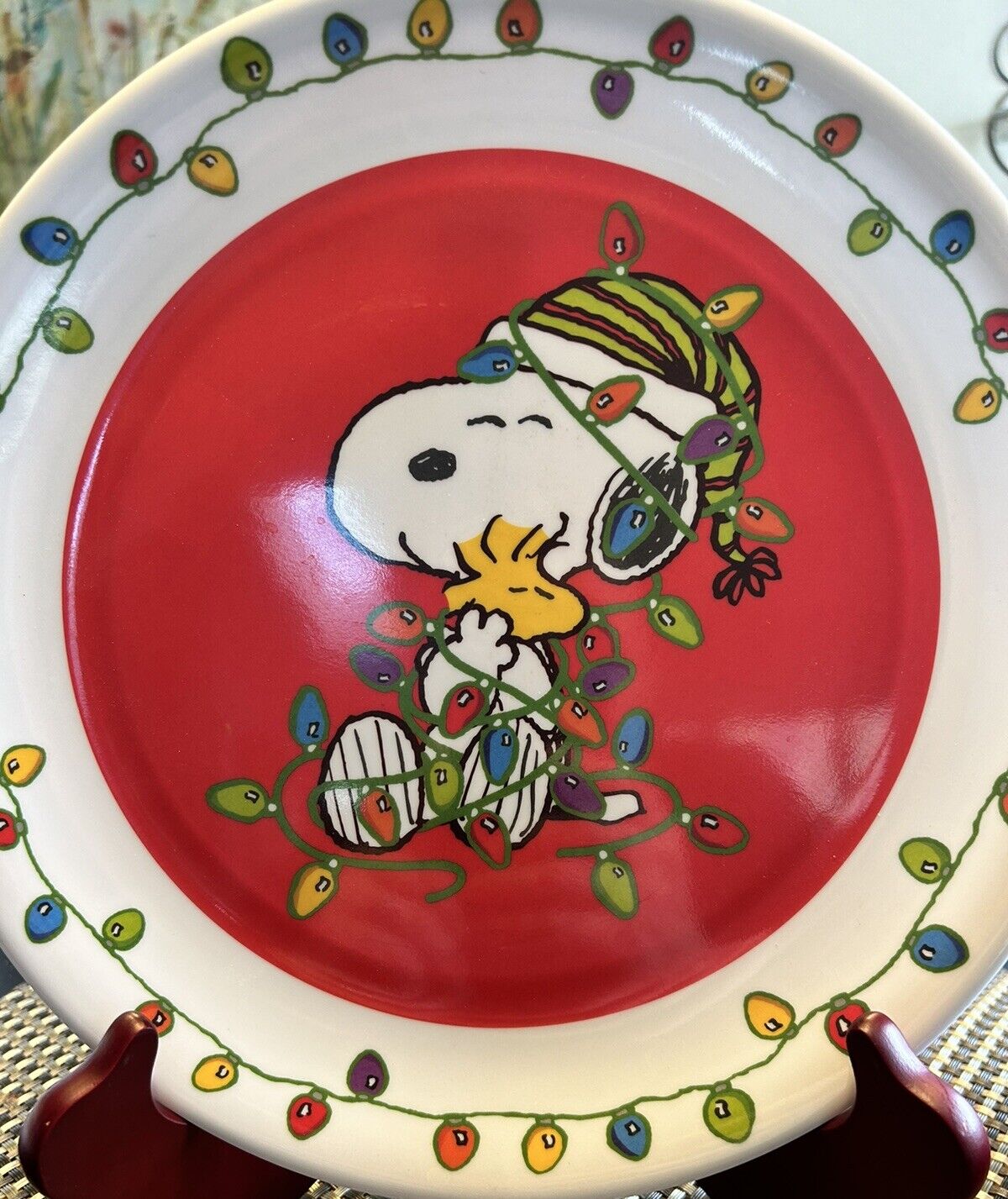 Peanuts, Snoopy Christmas Plastic Dinner Plate 10.5