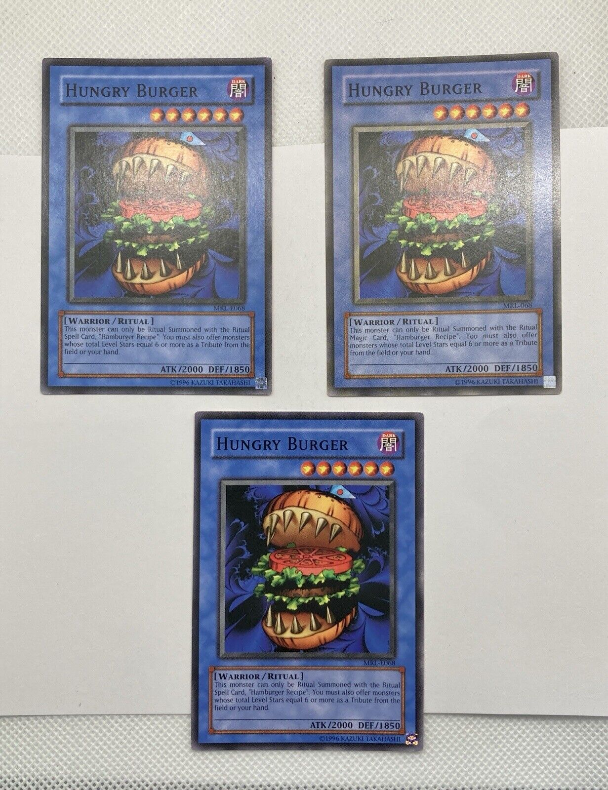 Yu-Gi-Oh 3x Hungry Burger | MRL-E068 | UNL Ed | Common | Old school ritual |