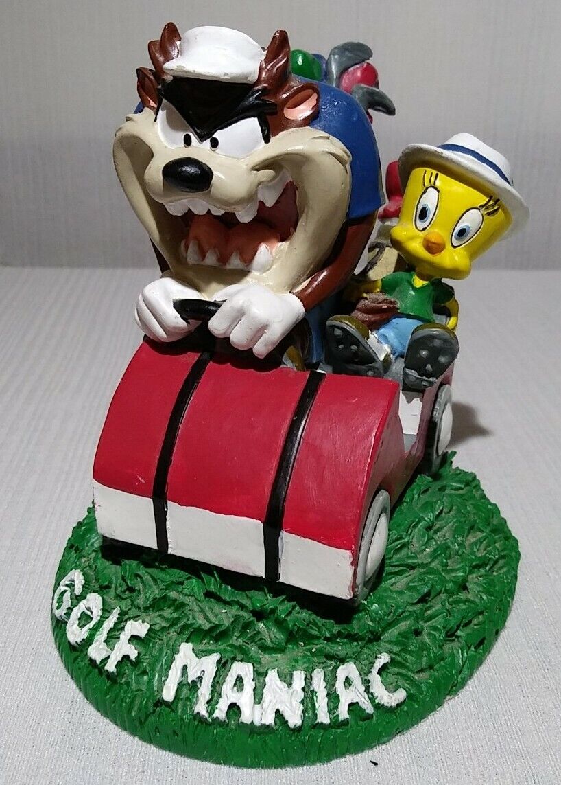 Extremely Rare Looney Tunes Taz with Tweety Golfing Figurine Statue 1996 VTG