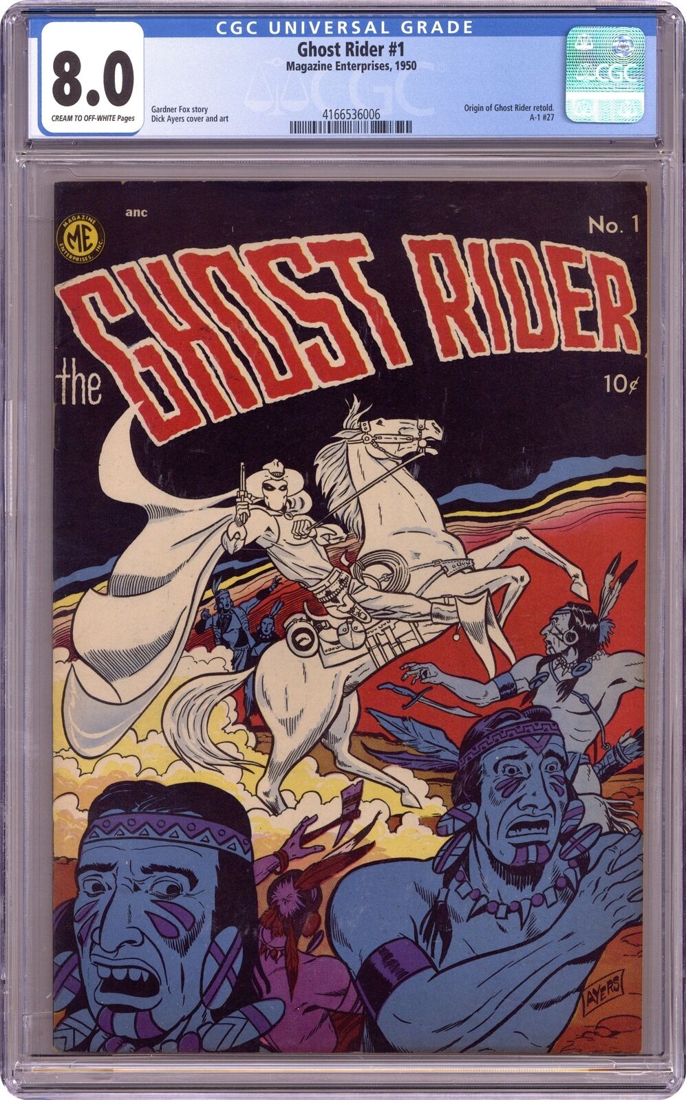 Ghost Rider #1 CGC 8.0 1950 4166536006