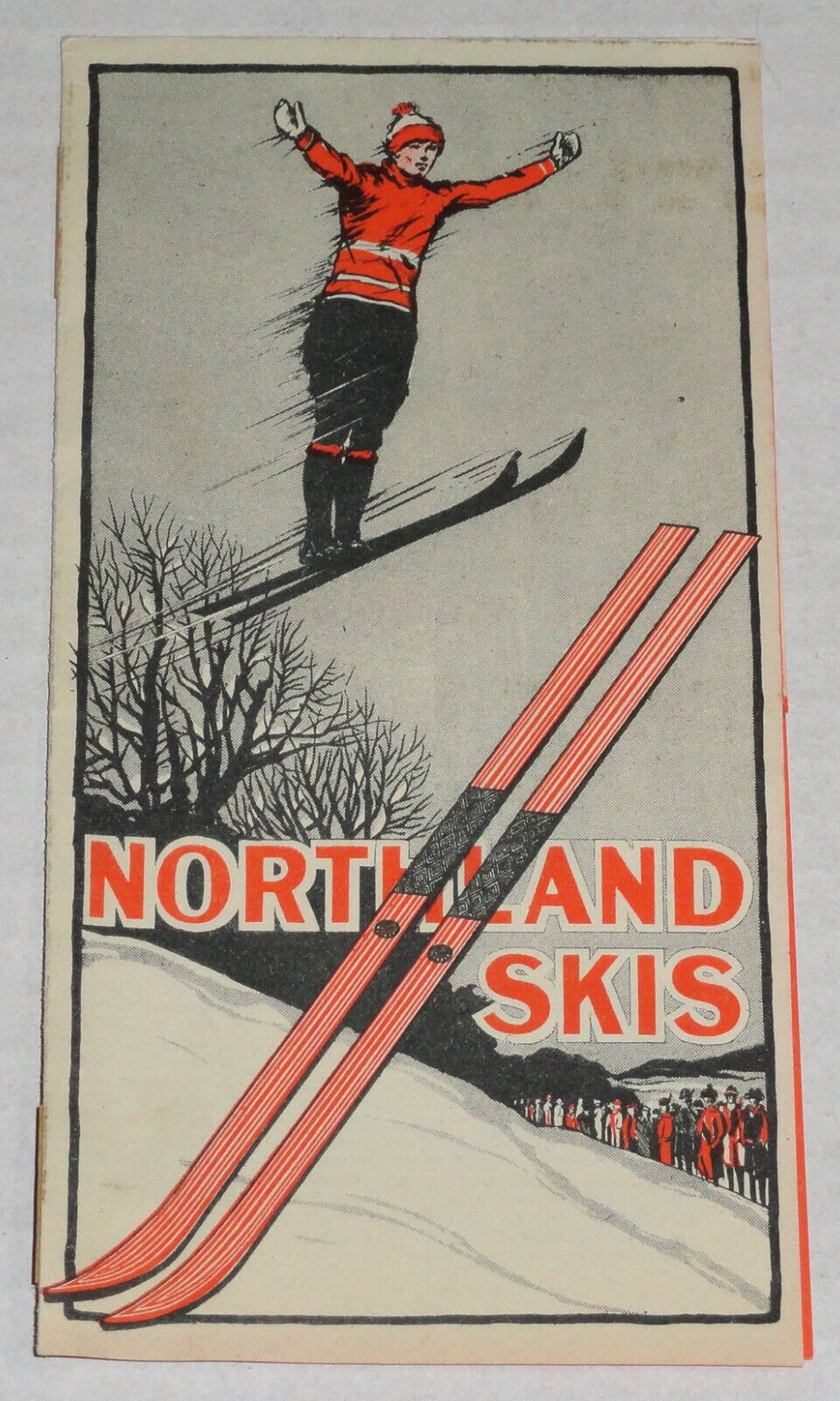 Rare Antique Northland Skis Skiing Toboggans Folding Advertising Brochure 1920s