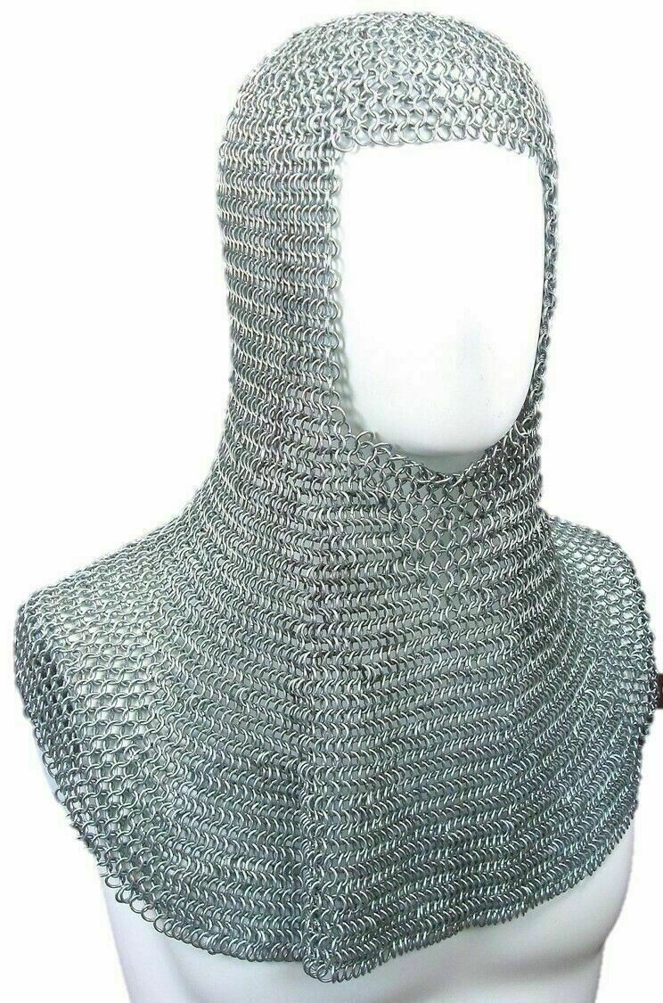 DGH® Chainmail Hood LARP Reenactment 10 mm Butted Knights