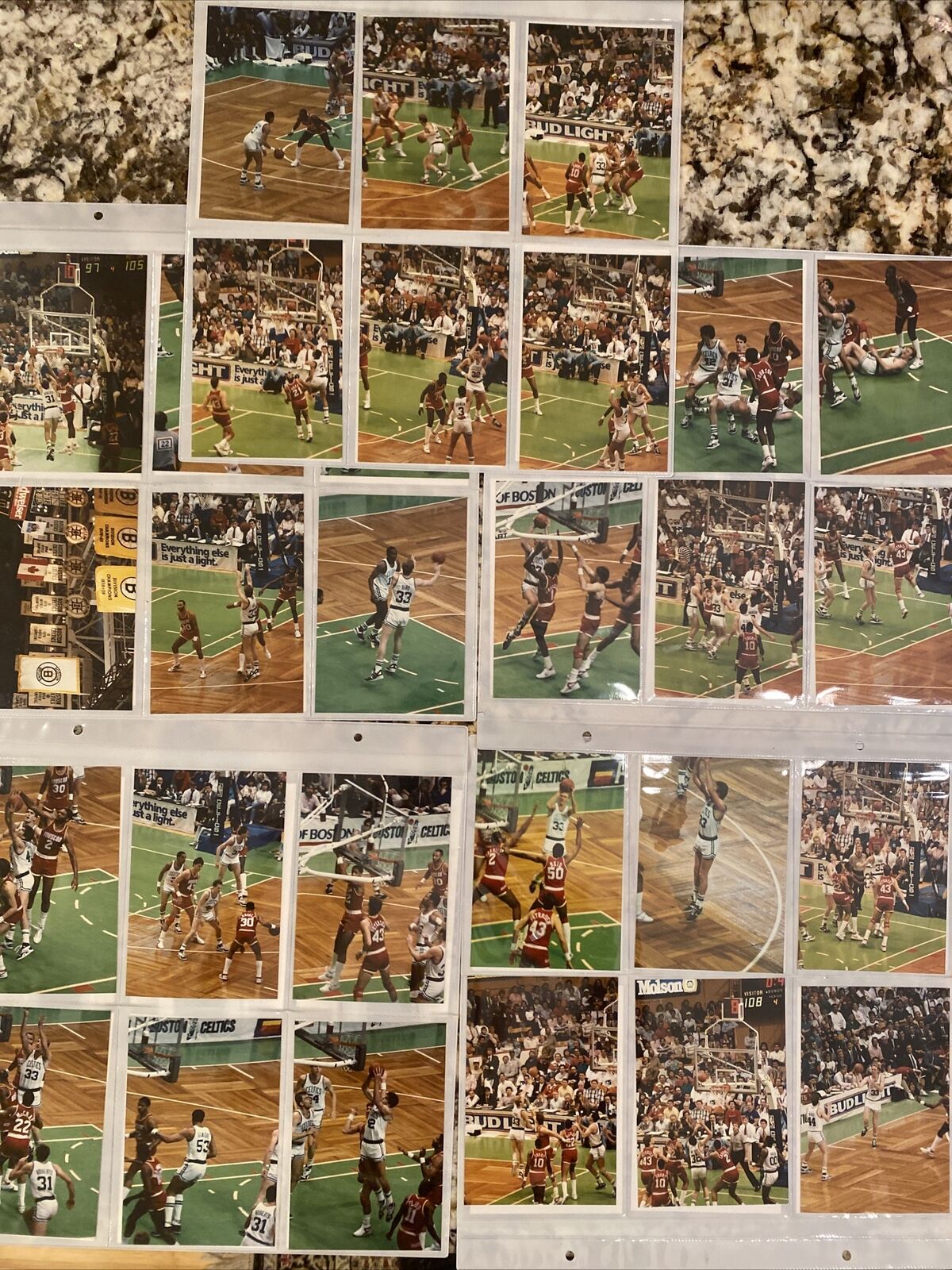 Vintage Boston Celtics vs Huston Rockets Photographs with the Negatives