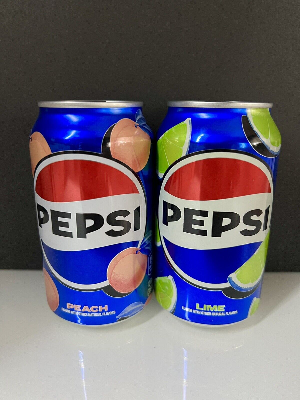 🔵 Brand New Limited Edition Rare Pepsi PEACH & LIME Flavored Soda (2 Cans)