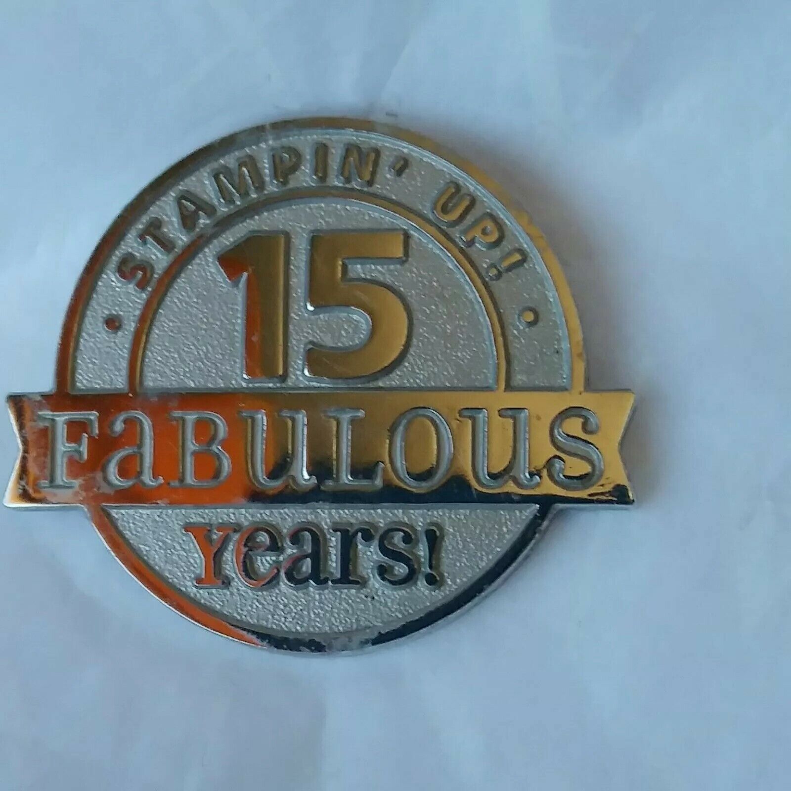 Stampin\' Up 15 Fabulous Years Lapel Pin Rubber Stamps Scrapbook Supplies MLM