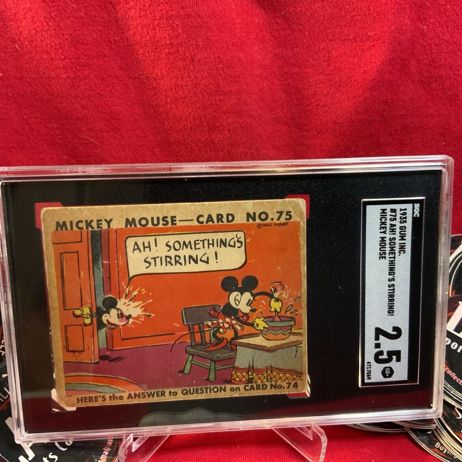 1935 Mickey Mouse #1 Gum Inc Card Type II SGC 2.5 Ah Something Is Stirring