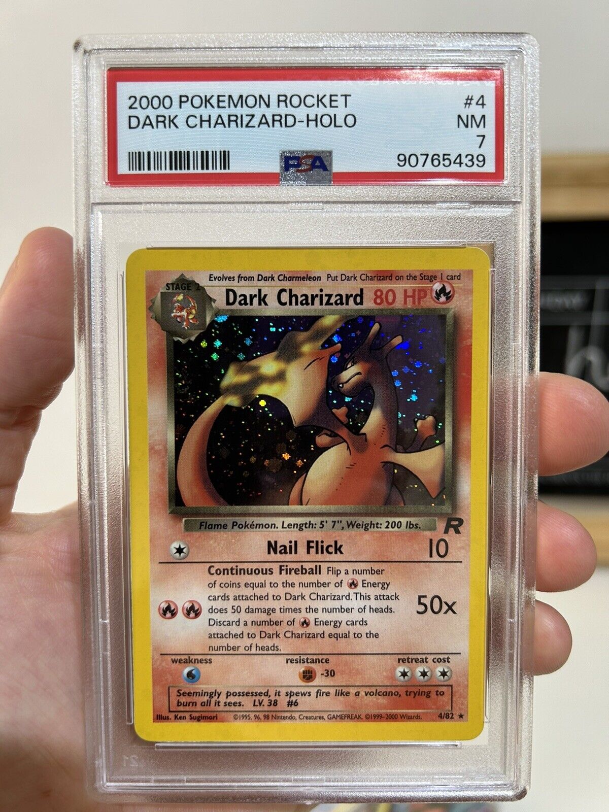 Dark Charizard - 4/82 - Holo Rare - PSA 7 - Team Rocket - Pokémon Card - WOTC