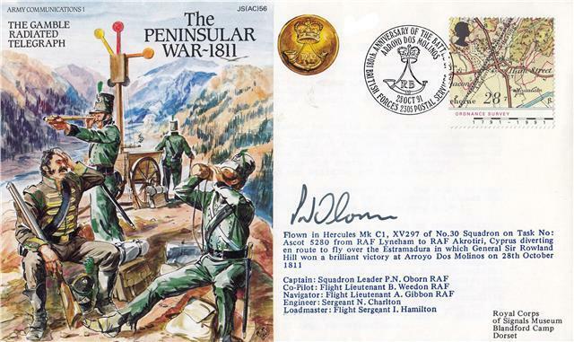 JS(AC) 56 (Peninsular War) cover - Signed by Sqd Ldr P N Oborn