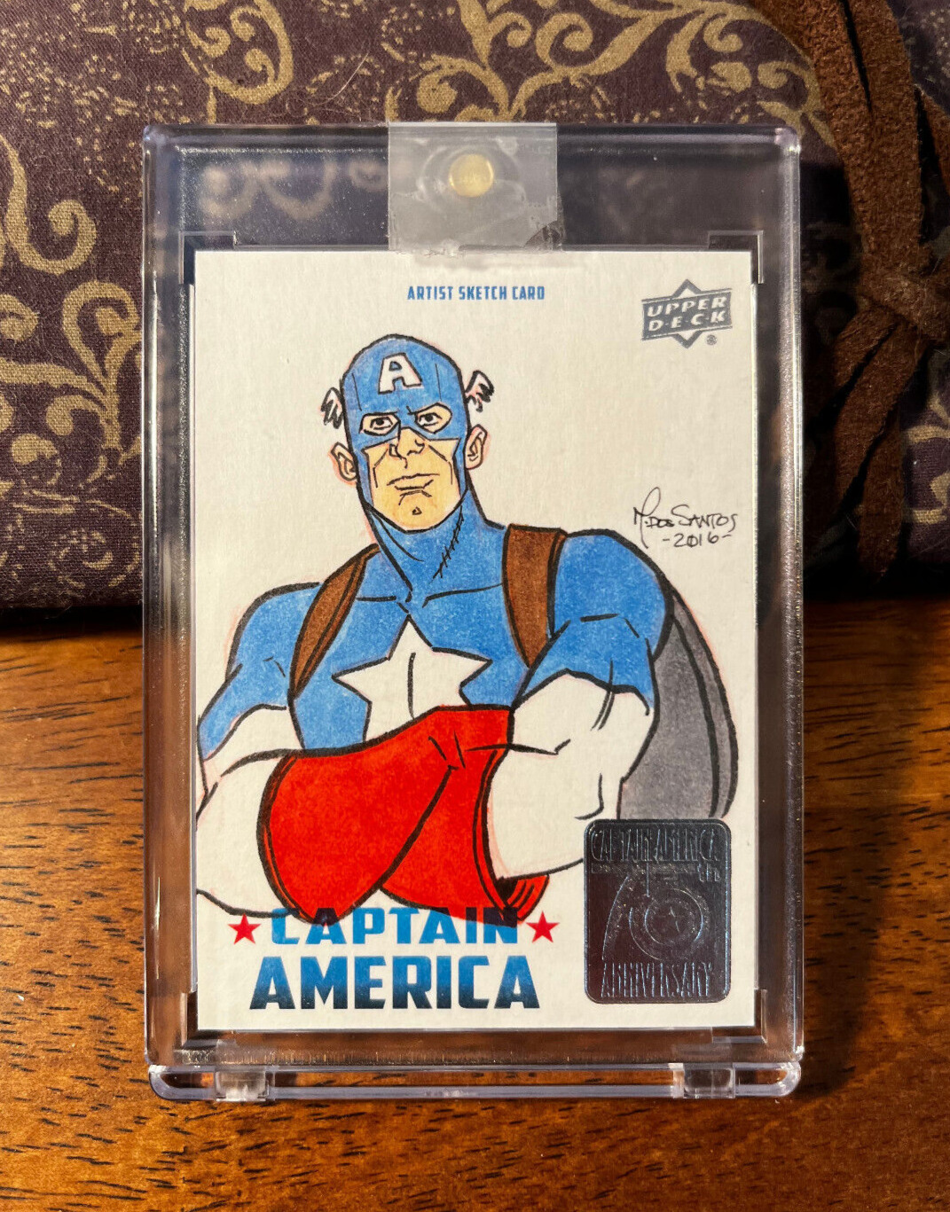 2016 Captain America 75th Anniversary SKETCH CARD 1/1🔥🔥Don dos Santos🔥🔥