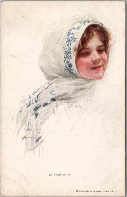 1910s Artist-Signed HARRISON FISHER Postcard Pretty Lady \