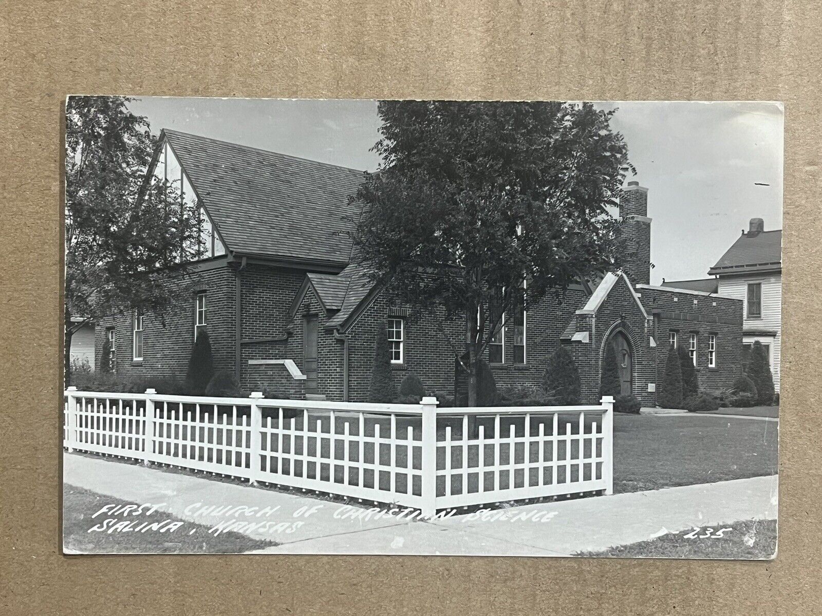 Postcard RPPC Salina KS Kansas First Church of Christian Science Vintage Photo