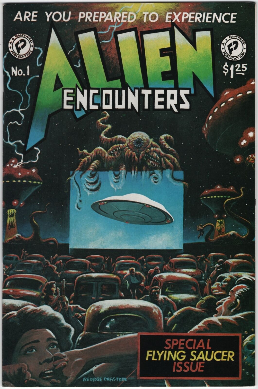 Alien Encounters Comic Book #1 FantaCo 1981 Flying Saucer Issue VERY FINE-